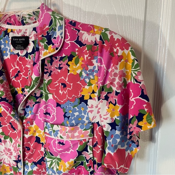 Kate Spade New York Medium 2 Piece Floral Pyjama Short Set Vacation Summer - Picture 6 of 13